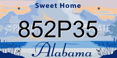 852P35 Alabama License Plate