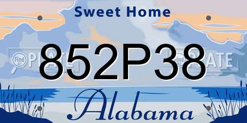 852P38 Alabama License Plate