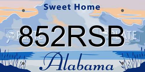 852RSB Alabama License Plate