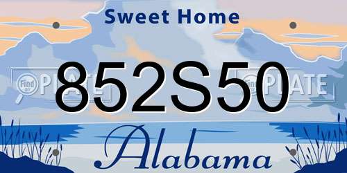852S50 Alabama License Plate