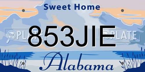 853JIE Alabama License Plate