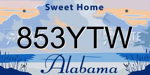 853YTW Alabama License Plate