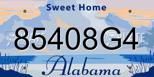 85408G4 Alabama License Plate