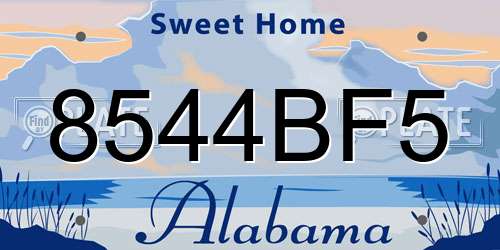 8544BF5 Alabama License Plate