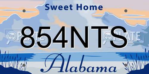 854NTS Alabama License Plate