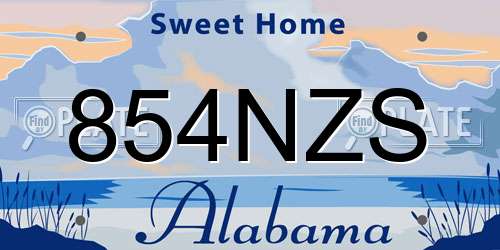 854NZS Alabama License Plate