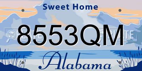 8553QM Alabama License Plate