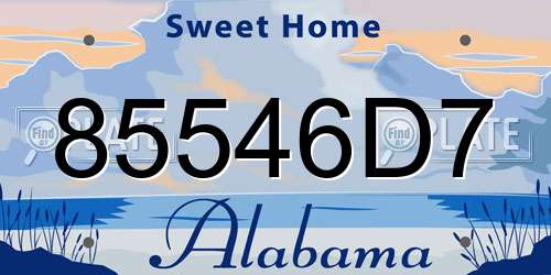 85546D7 Alabama License Plate
