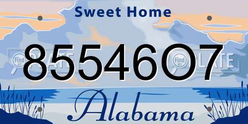 85546O7 Alabama License Plate