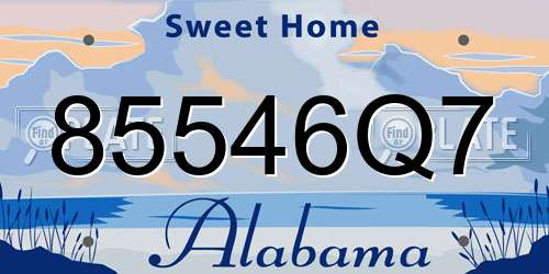 85546Q7 Alabama License Plate
