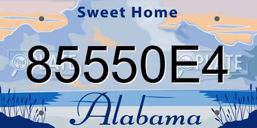 85550E4 Alabama License Plate