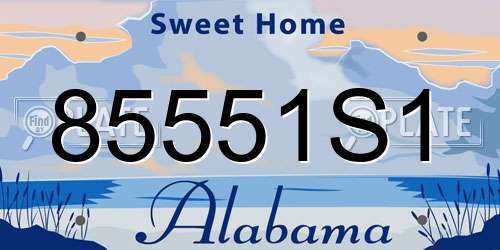 85551S1 Alabama License Plate