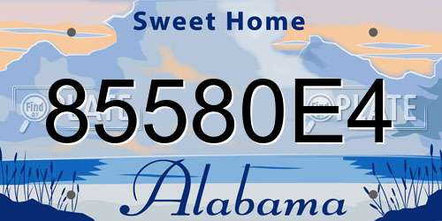 85580E4 Alabama License Plate