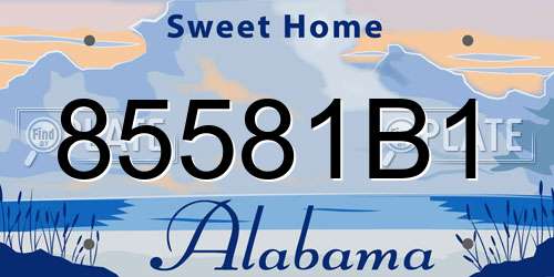 85581B1 Alabama License Plate