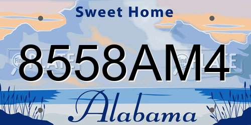 8558AM4 Alabama License Plate