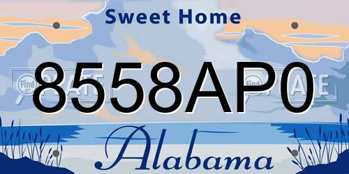 8558AP0 Alabama License Plate