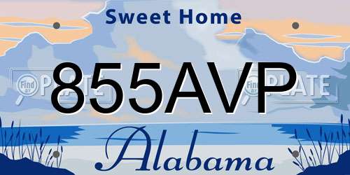 855AVP Alabama License Plate