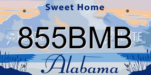 855BMB Alabama License Plate