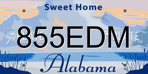 855EDM Alabama License Plate