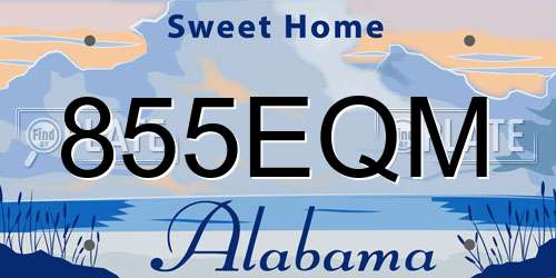 855EQM Alabama License Plate