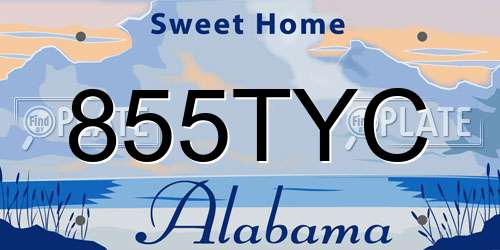 855TYC Alabama License Plate
