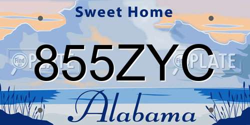 855ZYC Alabama License Plate