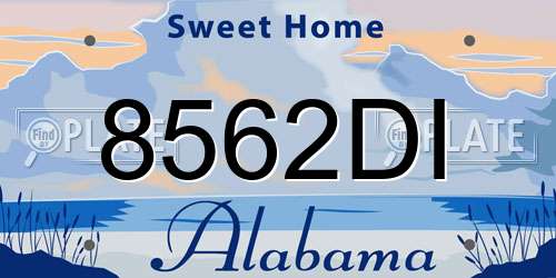 8562DI Alabama License Plate