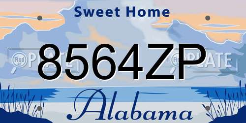 8564ZP Alabama License Plate