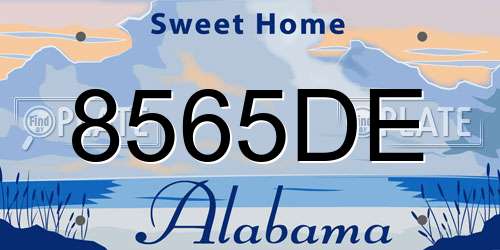 8565DE Alabama License Plate