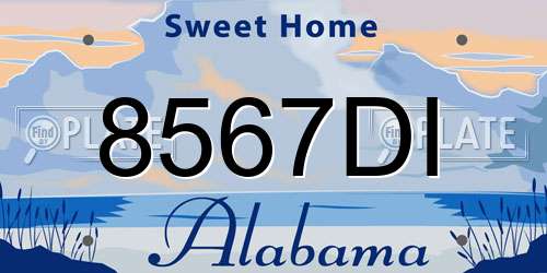 8567DI Alabama License Plate