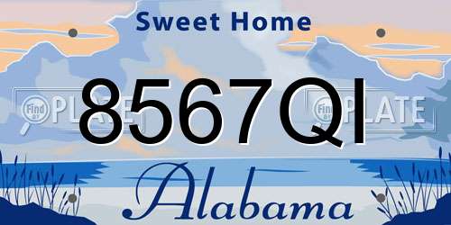 8567QI Alabama License Plate