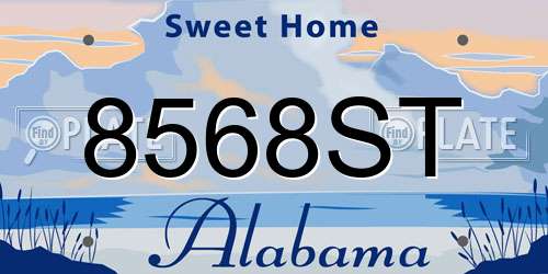 8568ST Alabama License Plate