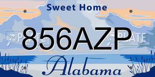 856AZP Alabama License Plate