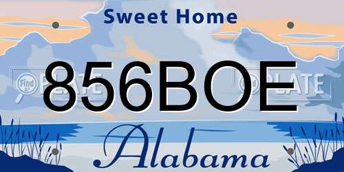 856BOE Alabama License Plate