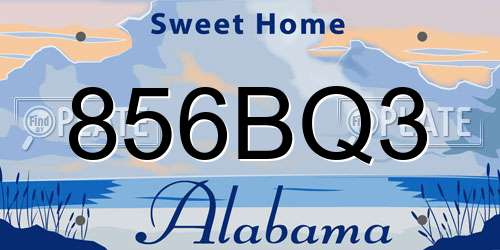 856BQ3 Alabama License Plate