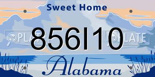 856I10 Alabama License Plate