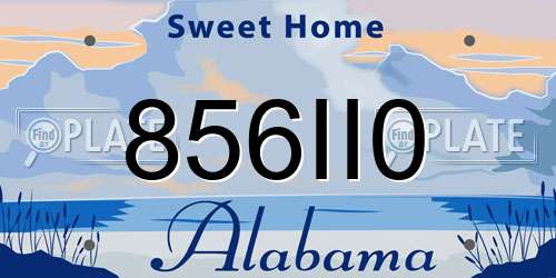 856II0 Alabama License Plate