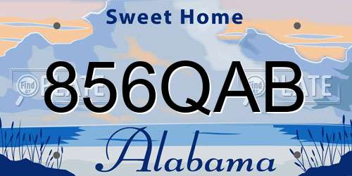 856QAB Alabama License Plate