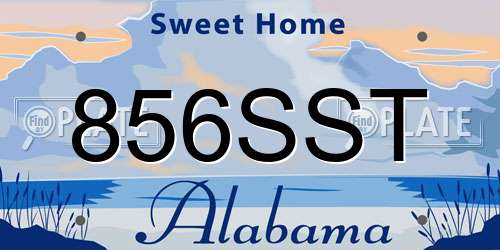 856SST Alabama License Plate