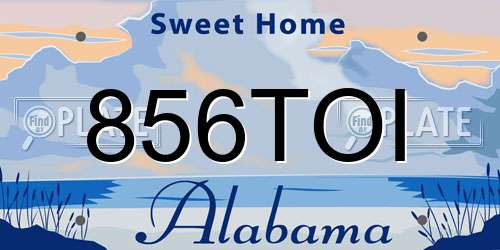 856TOI Alabama License Plate