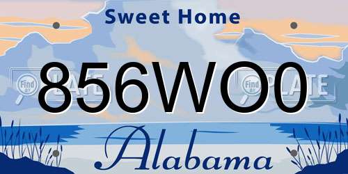 856WO0 Alabama License Plate