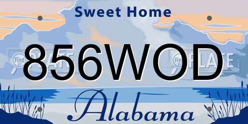 856WOD Alabama License Plate