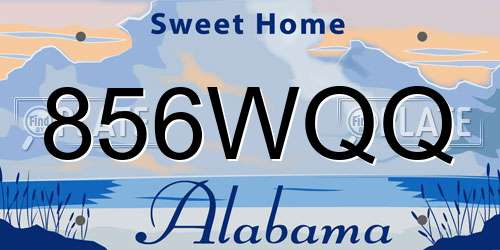 856WQQ Alabama License Plate