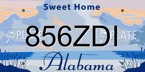 856ZDI Alabama License Plate