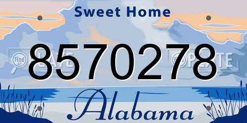 8570278 Alabama License Plate