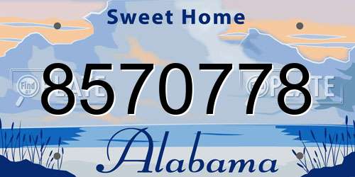8570778 Alabama License Plate