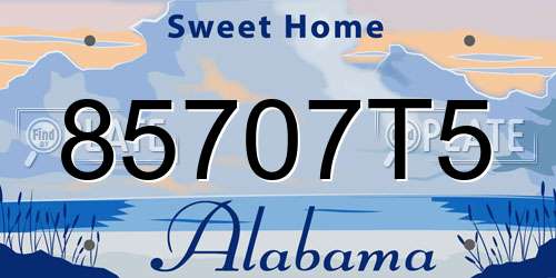 85707T5 Alabama License Plate