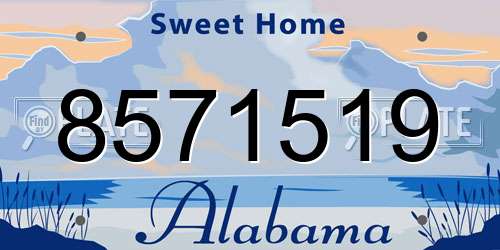 8571519 Alabama License Plate