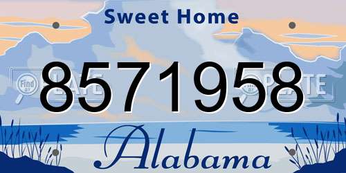 8571958 Alabama License Plate