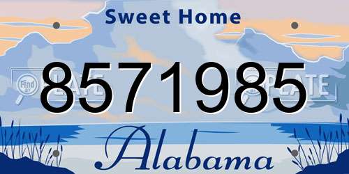 8571985 Alabama License Plate